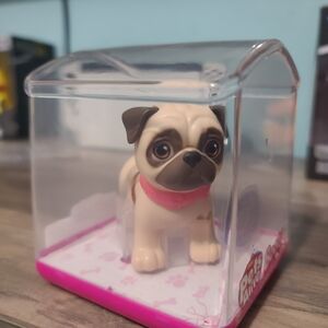 3" Pug Figurine with Pink Collar